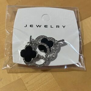 Elegant Black and Silver Earrings